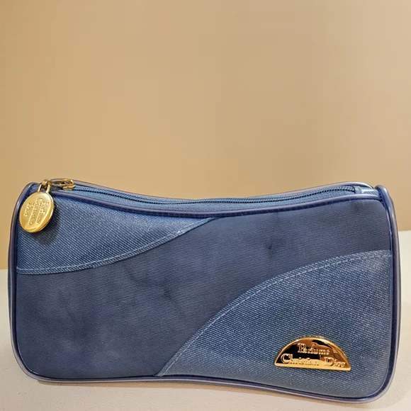 Dior Blue Cosmetic Bag with Gold Accent - Picture 2 of 5
